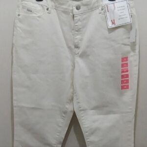 Nine West Women's White Slim Fit Cropped Jeans